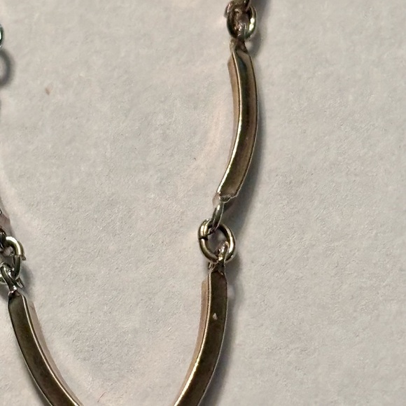 8” Long  Silver  & Gold Chain Necklace Vintage - Picture 5 of 6